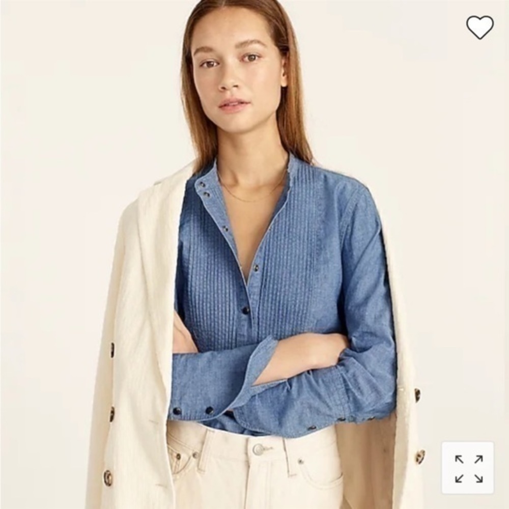 NWT JCrew tuxedo popover I’m chambray size 0